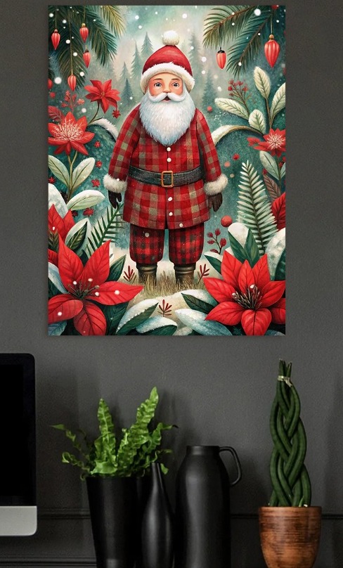 Santa Claus in a Winter Wonderland — metal poster wall art by Lineer